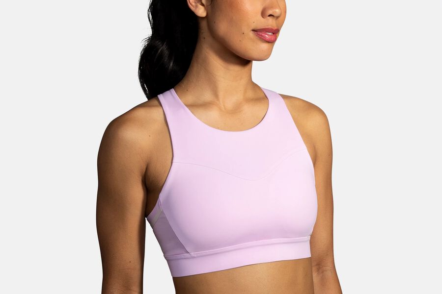 Womens Brooks Drive 3 Pocket Run Bras Orchid Haze/Rosewater | 365871-EHL